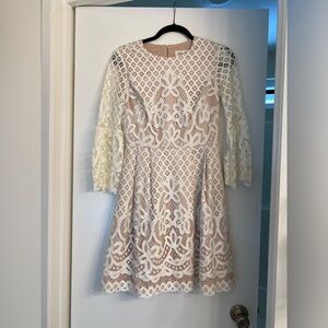 Eliza J Bell Sleeve Cream Dress